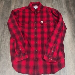 Carhartt Red and Black Plaid Men's Shirt